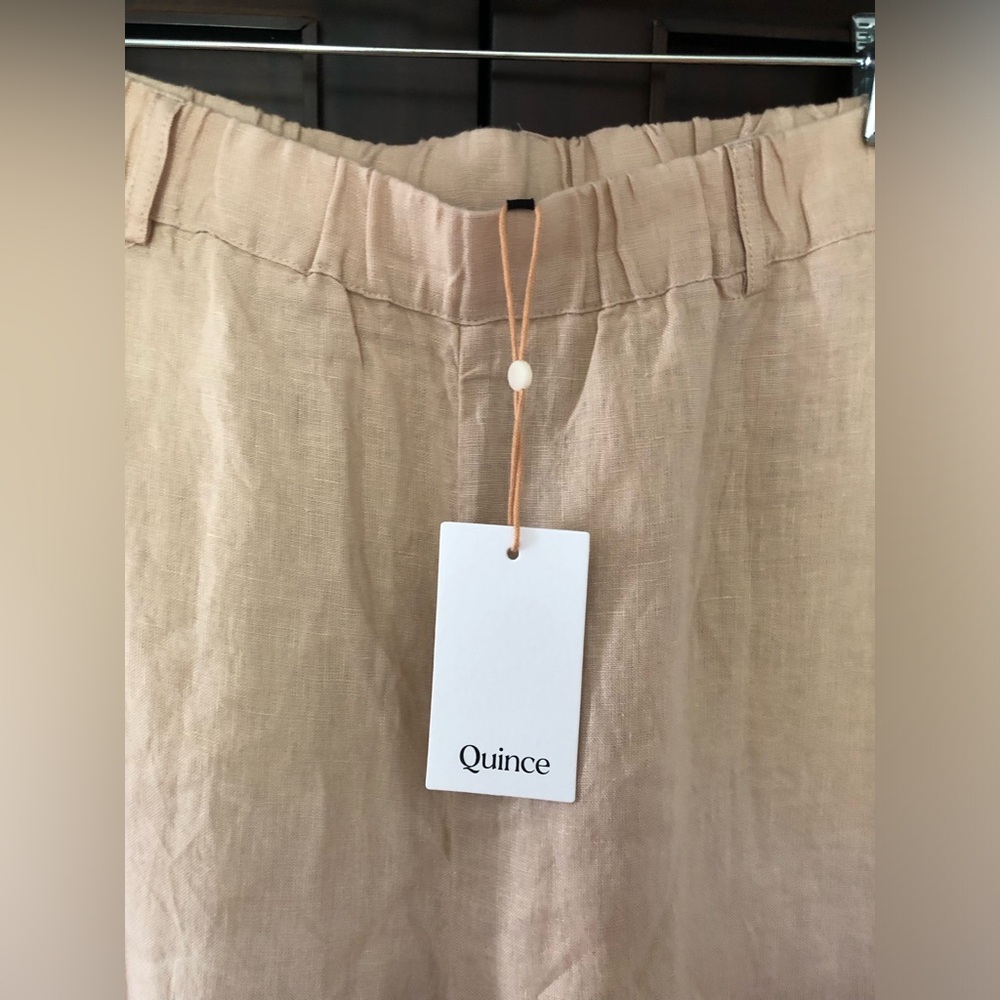 Quince 100% European Linen Cropped Pants Driftwood Size XL NWT - Picture 8 of 11